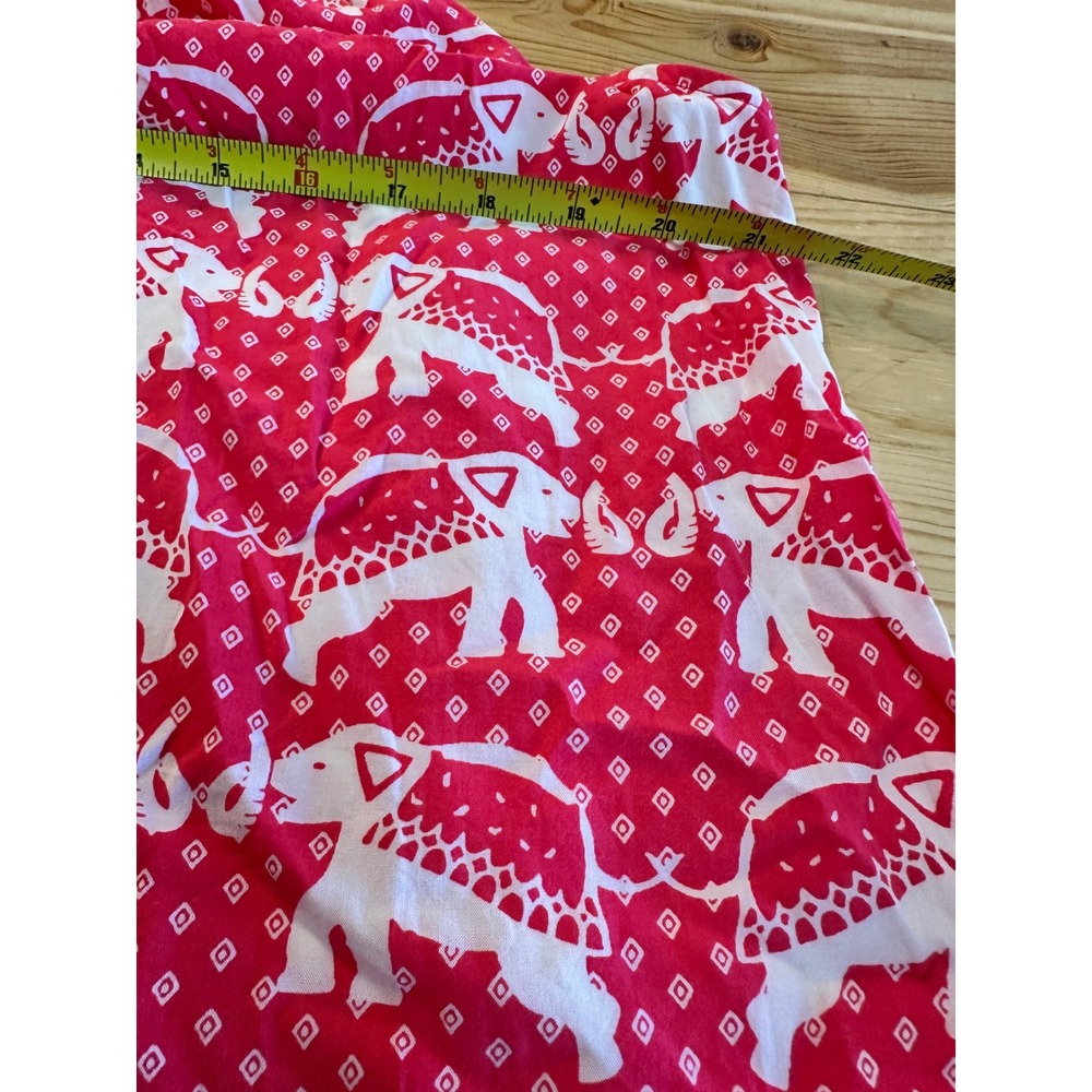 Crown & Ivy XL Red White Elephant Print Halter Top Sleeveless Blouse - Picture 4 of 4